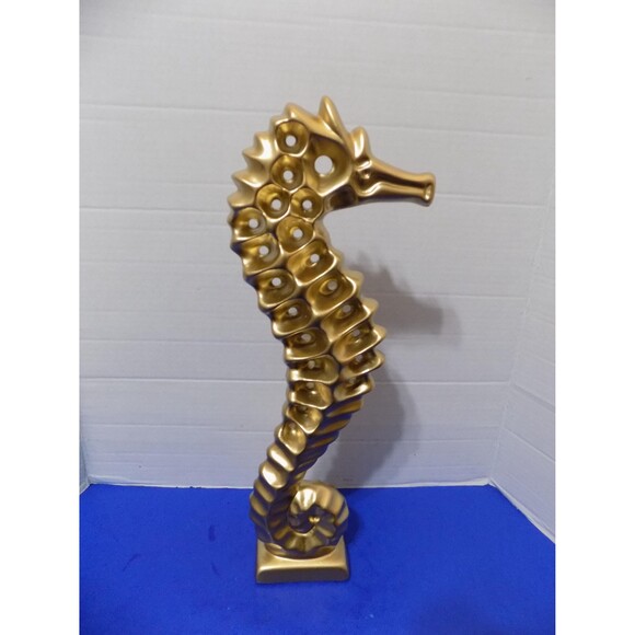 NEW Ceramic Seahorse Statue Figurine Coastal Home Decor Nautical Fish - Picture 3 of 7